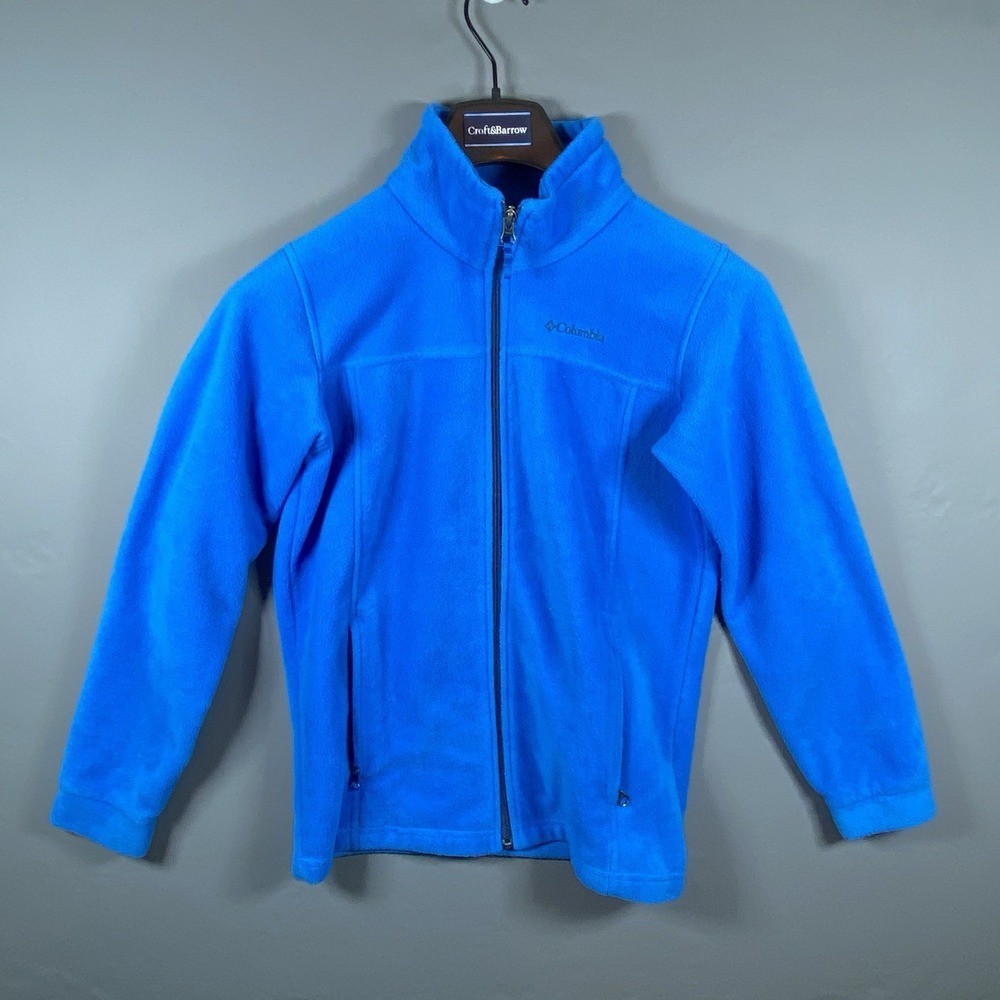 Columbia Fleece Full Zip Jacket Blue With Zip Pockets RN 69724 L (287)